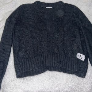 Cozy Calvin Klein black knit sweater, size small